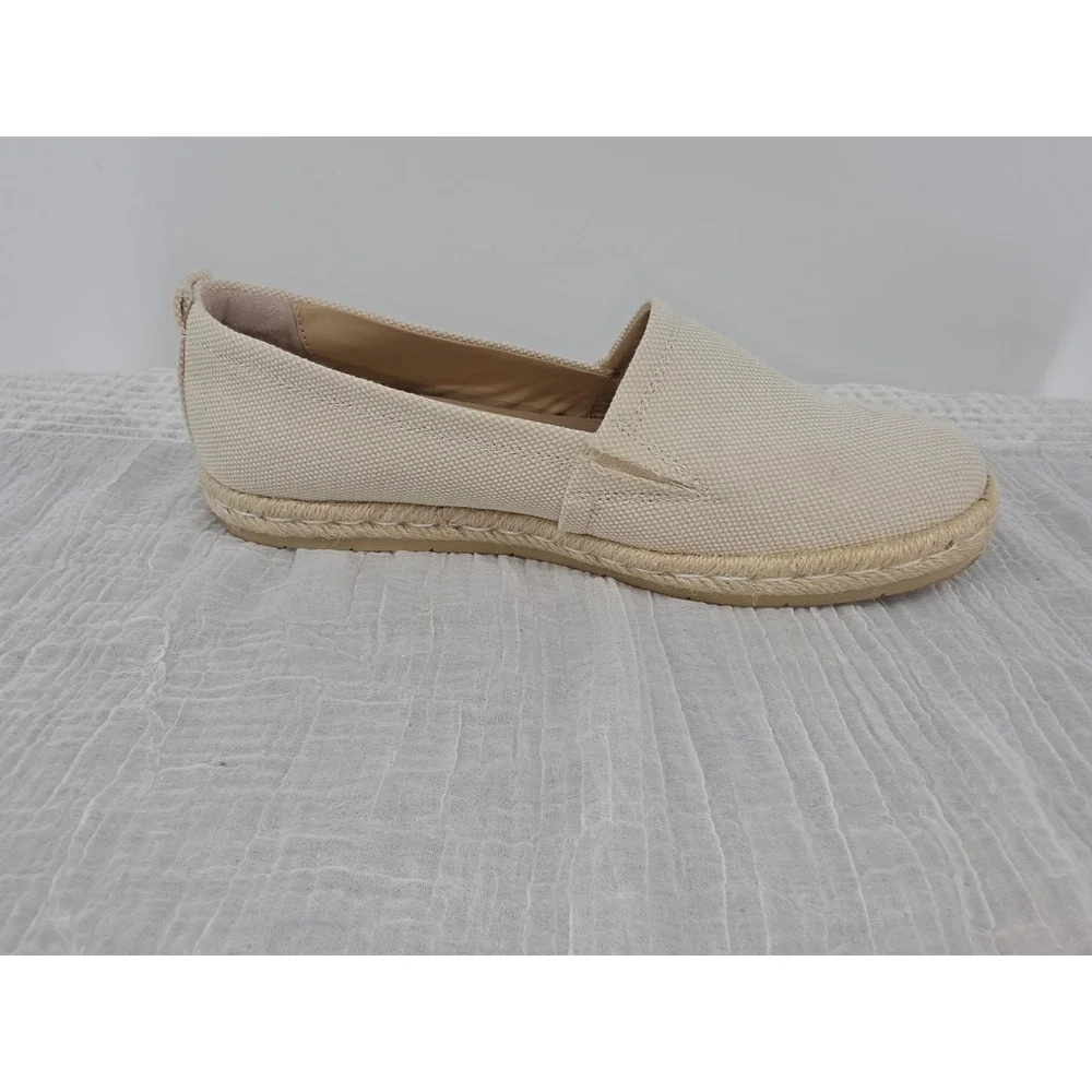 ABEO Blake Canvas Espadrille Slip On Flat Shoes Cream Tan Beige Womens Size 8